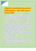 PRINCIPLES CHAMPIONS REAL ESTATE EXAM Questions With 100&percnt; Correct Answers 2024&period;pdf