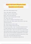 WGU C165 Unit 3 Physics Exam Questions and Answers
