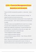 C214 - Financial Management Exam Questions and Answers