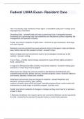 Federal LNHA Exam- Resident Care Questions and Answers Graded A&plus;