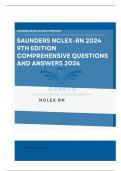 SAUNDERS NCLEX-RN 2024 9TH EDITION Comprehensive Questions and Answers |Updated 2024