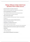 Biology Midterm 2 Study Guide Exam Questions With Verified Answers