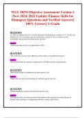 WGU D076 Objective Assessment Version 2 (New 2024/ 2025 Update) Finance Skills for  Managers| Questions and Verified Answers| 100% Correct| A Grade  