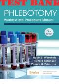 TEST BANK for Phlebotomy&colon; Worktext and Procedures Manual 5th Edition Robin S&period; Warekois&semi; Richard Robinson&semi; Pamela Primrose &lpar;Complete  &grave;19 Chapter Q&A&rpar;