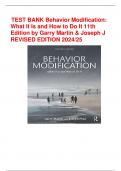 TEST BANK Behavior Modification: What It Is and How to Do It 11th Edition by Garry Martin & Joseph J REVISED EDITION 2024/25   