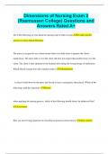 Dimensions of Nursing Exam 2 (Rasmussen College) Questions and  Answers Rated A+