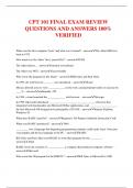 CPT 101 FINAL EXAM REVIEW QUESTIONS AND ANSWERS 100% VERIFIED