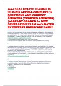 2024 REAL ESTATE LEASING IN ILLINOIS ACTUAL COMPLETE 70 QUESTIONS AND CORRECT ANSWERS &lpar;VERIFIED ANSWERS&rpar; &vert;ALREADY GRADED A&plus; NEW GENERATION EXAM 100&percnt; RATED BY EXPERTS HIGHSCORE PASS&excl;&excl;&excl;