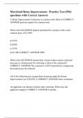 Maryland Home Improvement - Practice Test &lpar;PSI&rpar; questions with Correct Answers