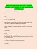 Medicare Supplement and Long-Term Care Insurance Exam latest 2024 with Questions and 100&percnt; solutions