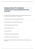 Enphase Solar PV Installation Certification Training Questions And Answers