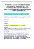 PN MENTAL HEALTH ONLINE PRACTICE 2020 A AND B WITH NGN | ALL 100 QUESTIONS AND CORRECT ANSWERS WITH RATIONALES | ALREADY GRADED A+ | LATEST VERSION 2024