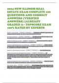 2024 NEW ILLINOIS REAL ESTATE EXAM COMPLETE 100 QUESTIONS AND CORRECT ANSWERS &lpar;VERIFIED ANSWERS&rpar; &vert;ALREADY GRADED A&plus; TOPSCORE EXAM 100&percnt; RATED BY EXPERTS