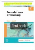 FOUNDATIONS OF NURSING 9TH EDITION COOPER TESTBANK COMPLETE UPDATED 2023-2024 QUESTIONS AND CORRECT ANSWERS 100% PASS GUARANTEED