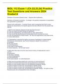 BIOL 112 Exam 1 (Ch.22,23,24) Practice Test Questions and Answers 2024 Graded A