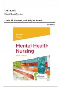 Test Bank - Mental Health Nursing, 6th Edition (Gorman, 2023), Chapter 1-22 | All Chapters