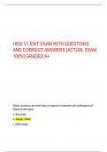 HESI V1 EXIT EXAM WITH QUESTIONS  AND CORRECT ANSWERS &lbrack;ACTUAL EXAM  100&percnt;&rsqb; GRADED A&plus; 