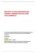 HESI EXIT V3 WITH QUESTIONS AND  CORRECT ANSWERS [ACTUAL EXAM  100%] GRADED A+