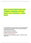 HESI V3 WITH QUESTIONS AND  CORRECT ANSWERS &comma;ACTUAL  EXAM 100&percnt; GRADED A&plus;&hellip;REAL  EXAM