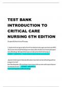 TEST BANK  INTRODUCTION TO  CRITICAL CARE  NURSING 6TH EDITION Chapter06:NutritionalTherap