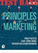 TEST BANK for Principles of Marketing 19th Edition Philip Kotler; Gary Armstrong; Sridhar Balasubramanian (Complete 20 Chapters _ DOWNLOAD LINK PROVIDED)