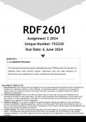 RDF2601 Assignment 2 (ANSWERS) 2024 - DISTINCTION GUARANTEED