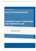 NCLEX-RN EXAM REVIEW Comprehensive Questions with Answers 100% Accuracy |Updated 2024