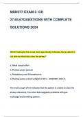 MSN377 EXAM 3 -CH  27,65,67QUESTIONS WITH COMPLETE  SOLUTIONS 2024