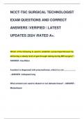 NCCT-TSC SURGICAL TECHNOLOGIST  EXAM QUESTIONS AND CORRECT  ANSWERS VERIFIED  LATEST  UPDATES 2024 RATED A&plus;&period;