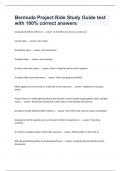 Bermuda Project Ride Study Guide test with 100&percnt; correct answers already graded A&plus;