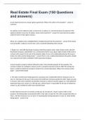 Real Estate Final Exam &lpar;150 Questions and answers&rpar;&period;