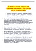 M-100 The Essentials Of Community  Association Management Questions And  Correct Revised Answers