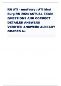RN ATI - med/surg / ATI Med Surg RN 2024 ACTUAL EXAM QUESTIONS AND CORRECT DETAILED ANSWERS VERIFIED ANSWERS ALREADY GRADED A+