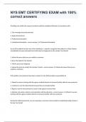NYS EMT CERTIFYING EXAM with 100&percnt; correct answers