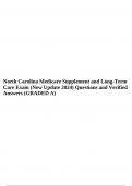 North Carolina Medicare Supplement and Long-Term Care Exam (New Update 2024) Questions and Verified Answers (GRADED A).