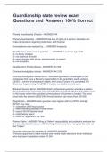 Guardianship state review exam Questions and  Answers 100&percnt; Correct