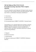 NR 546 : - Chamberlain College of Nursing NR 546 Midterm PRACTICE EXAM Psychopharmacology Questions With Complete Solutions