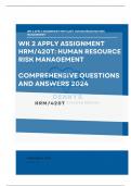 Wk 2 Apply Assignment HRM/420T: Human Resource Risk Management Comprehensive Questions With Answers 100% Accuracy |Updated 2024