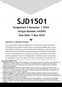 SJD1501 Assignment 5 (ANSWERS) Semester 1 2024 - DISTINCTION GUARANTEED