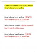 ATI PN Comprehensive Predictor Review  Description of semi-fowlers