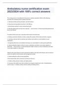 Ambulatory nurse certification exam 2024 with 100&percnt; correct answers
