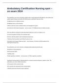 Ambulatory Certification Nursing spot &ndash;on exam 2024 