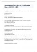 Ambulatory Care Nurse Certification Exam &lpar;ANCC&rpar; 2024