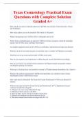 Texas Cosmetology Practical Exam Questions with Complete Solution  Graded A+