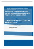 HRM/300T: Fundamentals Of Human Resource Management Week 2 Apply Assignment Questions and Answers 100% Accuracy |Updated 2024