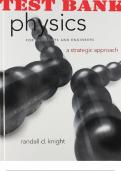 TEST BANK for Physics for Scientists and Engineers: A Strategic Approach, 3rd Edition by Randall D. Knight (Chs. 1-42)