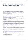 SPCE 310 Final Exam Questions With Correct Answers&comma; Graded A&plus;