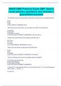 SNHD EMS Protocol Exam EMT &lpar;basic&rpar; Level practice questions and answers &vert; guaranteed success