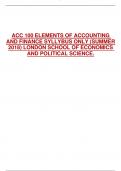 ACC 100 ELEMENTS OF ACCOUNTING  AND FINANCE SYLLYBUS ONLY (SUMMER  2018) LONDON SCHOOL OF ECONOMICS  AND POLITICAL SCIENCE.