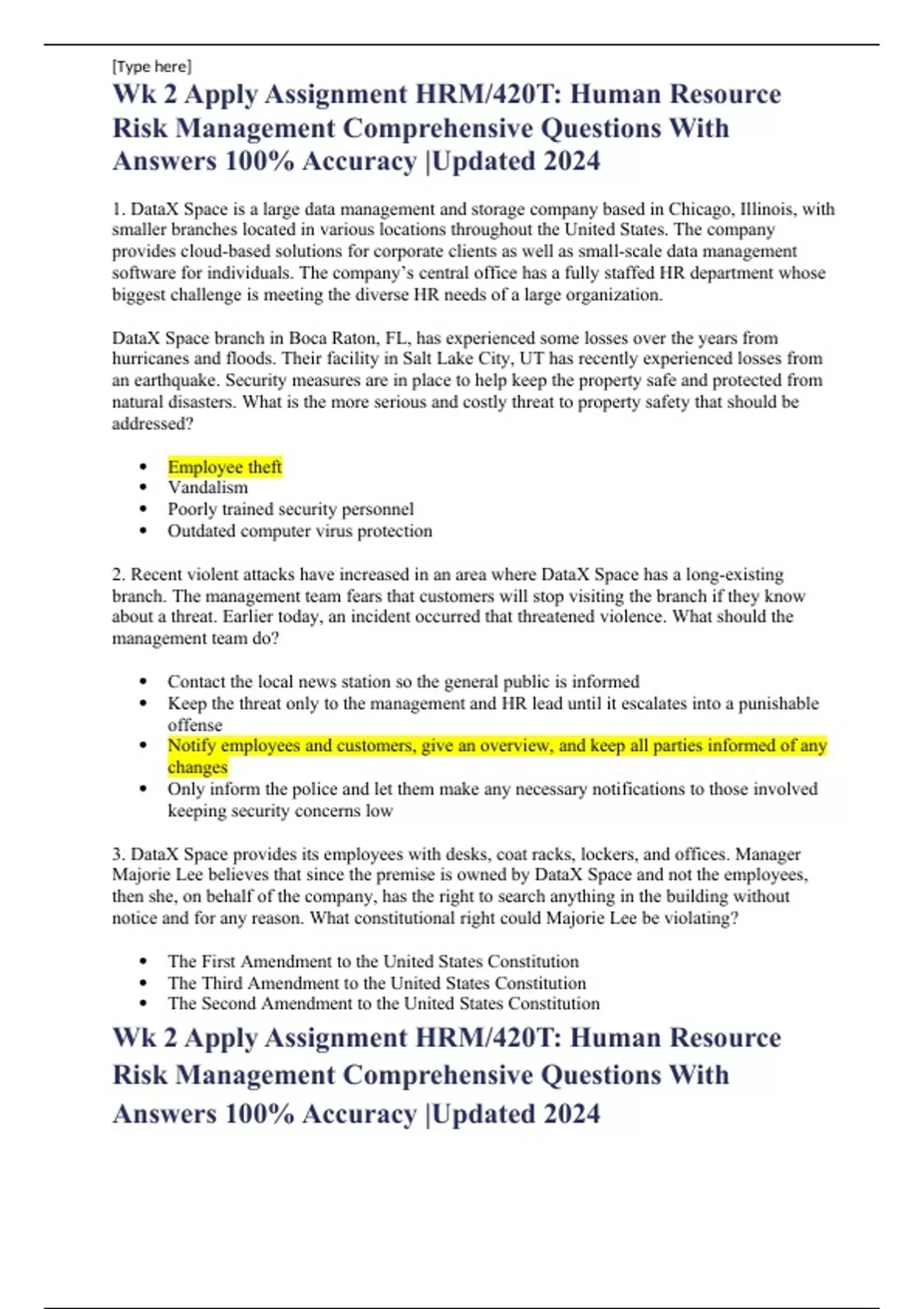 Wk 2 Apply Assignment HRM/420T: Human Resource Risk Management ...